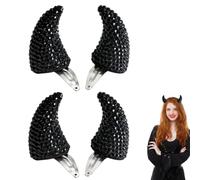 2pcs Rhinestone Devil Horn Hair Clips,Devil'S Little Horn Headpiece(B) | Red Devil Hair Clip Devil Horn Hair Accessories Snap Hair Clips Cosplay Props for Halloween Holiday Party