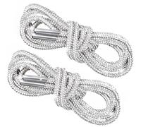 2pcs Rhinestone Glitter Shoelaces, Shiny Bling Round Hoodie Drawstrings, Crystal Rope Shoelaces for Women Sneakers, 2pcs White, 55"