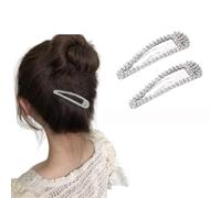 2Pcs Rhinestone Hair Clips Bling Snap Hairpins Sparkle Hair Barrettes Duckbill Hair Pin Hair Accessories for Women Girls Weddings Bridal