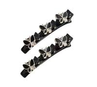 2Pcs Rhinestone Hairpins Hair Decoration Long Lasting DIY Rhinestone Hair Clips Hair Styling Ornaments Black
