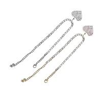2Pcs Rhinestone Heart Anklets for Women Elegant Ankle Chains Stylish Ankle Jewelry for Daily Wear Parties