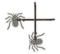 2pcs Rhinestone Spider Bobby Pin Decorative Hair Clip for Women | Vintage Black Iron Design, Sturdy Hold for Different Hairstyles, Unique Accent Piece for Bangs and Styling