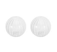 2pcs Ribbed Glass Lamp Shade for G9 Bulbs 22mm Fitter | Borosilicate Glass, Spherical Striped Design, for Wall Sconces, Modern Interiors, Replacement Globe