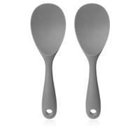 2PCS Rice Paddle, Silicone Rice Spoon Non Stick Rice Scooper Rice Spatula Heat Resistant Kitchen Serving Rice Spoon Paddle Cooking Utensil Large Rice Cooker Spoon for Rice, Salads, Mashed Potato
