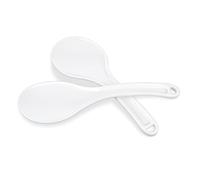 2Pcs Rice Spoon, 7.87 Inch Plastic Non-Stick Rice Cooker Serving Spoon, Scoop Spatula Kitchen Utensil for Serving-Rice, White Easy to Clean