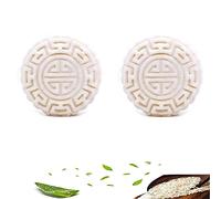 2Pcs Rice Water Soap Handmade Shampoo Bar,2 in 1 Solid Round Shape Rice Water Shampoo Soap,Moisturizing Unscented Eco Friendly,Use to Hair Growth (Sweet Musk)