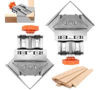 2Pcs Right Angle Clamp for Woodworking, 90 Degree Corner Clamps, Precision Open and Close Type Right Angle Clamp for Fish Tank Splicing, Photo Frame Corner Splicing and Iron Frame Welding (Closed)