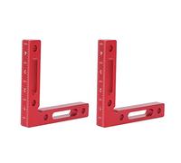 2Pcs Right Angle Positioning Clamp, 90 Degree Aluminum Alloy Corner Clamp with Clear Inch and Millimeter Scales, L Shape Square Ruler for Woodworking Carpenter Tool