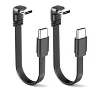 2PCS Right Angle USB C Male to Male Cable 1.5FT Short, 90 Degree USB2.0 Adapter Thin & Soft Type-C to C Cable Flat,Compatible with Phone 16/15 Pro Max/Pad MacB Pro Air Thunderbolt Samsung Galaxy PS5