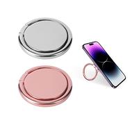 2pcs Ring Holder, Universal Phone Holder, 360° Rotation, 180° Folding, Phone Ring Holder, Lazy Holder, Suitable for Various Models of Phones (Rose Gold, Silver)