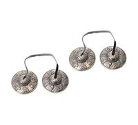 2pcs Ring The Bell Belly Cymbals Tibetan Singing Meditation Chime Finger Cymbal Kids' Musical Instruments Small Percussion Instrument Yoga Bell French Bell Pure Copper Child Brass