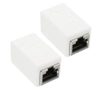 2pcs Rj45 Ethernet Female to Female Coupler Extender for Cat6 Cat5e Cat5 | Abs Zinc Alloy Build, White Finish, Flexible and Resistant to Breakage, Convenient Inline Connector