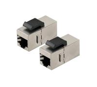 2PCS RJ45 Keystone Jack Cat6 Shielded Modular Coupler With Latch 8P8C Connectors Ethernet LAN Network Cable Extender Adapter(SILVER_10PCS)