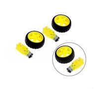 2Pcs Robot Car Plastic Tire Wheel with 6V DC Gear Motor Set for Arduino, Compatible with DIY Educational Learning, Robot Projects and Motor Applications