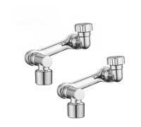 2pcs Robotic Arm Faucet Extender Single Mode 1080° Rotating Universal Swivel for Bathroom Sink