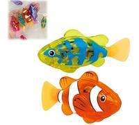 2pcs Robotic Swimming Fish,Plastic Fish Bath Toy Self Moving Action,Electronic Floating Toy for Pool,Fun Cat Water Toy and Interactive Fish Toys,with a Screwdriver and Two Batteries(Orange Yellow)