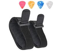2PCS Rock-house Guitar String Mute Dampener, Guitar Mute Strap, Guitar Fret Wrap Muffler Cover Tape Noise Reducer, black Leather with Metal Totem Accent, spike(black）