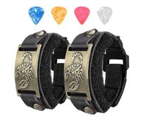 2PCS Rock-house Guitar String Mute Dampener, Guitar Mute Strap, Guitar Fret Wrap Muffler Cover Tape Noise Reducer, black Leather with Metal Totem Accent, scorpion（h xie）