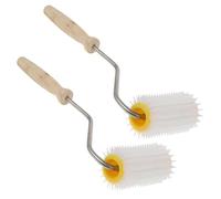 2pcs Roller Hive Tool for Honey, Wooden Handle Beekeeping Tool | Manual Handheld Design, Stainless Steel and Plastic Parts, for Propolis and Honeycomb Cleanup