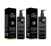 2pcs Root Activator Shampoo, Hair Thickening Shampoo Natural Hair Thickening Formula For Men and Women- 10.1 fl oz / 300 mL,Boosts Melanin for Fuller Hair, Stronger-Roots Hair Care Solution (Black)