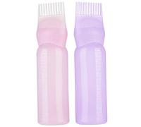 2PCS Root Comb Applicator Bottle with Brush, 160ml Plastic Hair Oiling Applicator with Graduated Scale, Refillable Oil Bottles for Hair, Home, Barber Shop