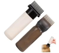 2PCS Root Comb Applicator Bottle with Brush, 6＆4 Ounce Hair Oiling Applicator, Refillable Oil Bottles for Hair with Graduated Scale Style 2
