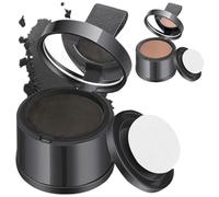 2PCS Root Touch up Powder, Black & Light Brown Hairline Powder with Mirror and Sponge Air Cushion, Water & Sweat Resistant Hair Loss Concealer for Facial Contouring/Eyebrow/Silhouette.