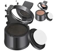 2PCS Root Touch up Powder, Black & Light Brown Hairline Powder with Mirror and Sponge Air Cushion, Water & Sweat Resistant Hair Loss Concealer for Facial Contouring/Eyebrow/Silhouette