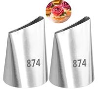 2PCS Rose Flower Cake Piping Stainless Steel Icing Piping Large Size Cake Nozzles Dessert Decorators Tool Cream Decoration Pastry Tips