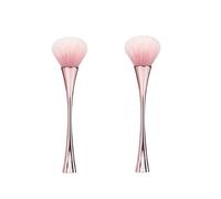 2Pcs Rose Gold Nail Art Dust Powder Remover Brush, Soft Cleaner Brush for Makeup, Nail Dust Brush for Acrylic Nails Manicure Brush for Women Birthday Gifts Hand Rests Tools