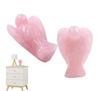 2Pcs Rose Quartz 1.5 Inches Compact and Lightweight Rose Quartz Crystals Relax and Heal The Body and Mind Crystal Angel Suitable for Office Study Jewelry Massage Healing