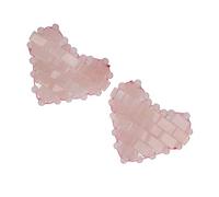 2Pcs Rose Quartz Eye Mask, Jadestone Eye Patch Reduce Facial Edema Relieve Eye Strain Heart Shaped Stone Eye Pad for Massage Pink