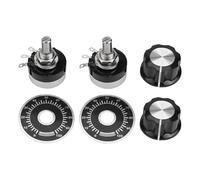 2Pcs Rotary Potentiometer Single Turn Carbon Film 6Mm Shaft With Knob For Motor Control And Precise Resistance Adjustment In Circuits