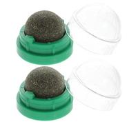 2pcs Rotatable Cat Licking Mint Ball Treats for Cats Wall Stick-on | Plastic and Mint, Pastes Anywhere, Interactive Play, Aids Hairball Expulsion, Clean Teeth Random Color