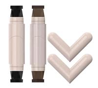 2pcs Rotatable Eyeliner Stamp Set - Quick Shaping Tool with Left/Right Eye Marked, Smudge-Proof & Long-Lasting, Ready to Use, Flawless Winged Eyeliner for Beginners & Makeup Enthusiasts, Black & Brown