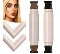 2pcs Rotatable Eyeliner Stamp Set with Left/Right Eye Stamps, Smudge-Proof & Long-Lasting, Easy Winged Eyeliner Tool for Beginners & Makeup Enthusiasts, Black & Brown