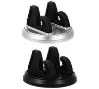 2pcs Rotating Car Phone Holder with 360 Degree Rotation for Dashboard | Widely Compatible for Phone and Tablet, Horizontal or Vertical Display, Anti Slip Design, Black Silver