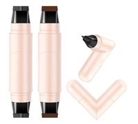 2Pcs Rotating Eyeliner Stamp - Black & Brown Eyeliner Long Lasting -Waterproof & Smudge Proof Eye Liner Stamp, Winged Eyeliner Stamp for Women Eye Makeup (Black + Brown)