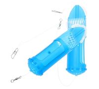 2pcs Rotating Fishing Bait Cage Trap Basket for Deep Area Feeding | Plastic and Stainless Steel Build, Detachable Design, Sturdy Use, for People Who Love Fishing