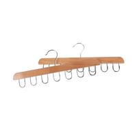 2pcs ° Rotating Wooden Belt Organizer Hanger with 14 Hooks