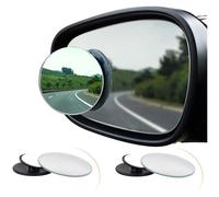 2Pcs Round Blind Spot Mirror HD Glass Frameless Convex Rear View 360° Stick On