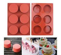 2PCS Round Cylinder Cookie Mold, BREEZO Chocolate Candy Mold, Silicone Baking Moulds for Sandwich Cookies Muffin Cupcake Soap Brownie Cake Bread Pudding and Jello (6-Cavity)