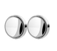 2Pcs Round Frame Convex Blind Spot Mirror Safety Driving Wide-angle 360 Degree Adjustable Clear Rearview Replacement Glass Mirrors(Silver set)