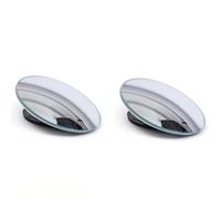 2Pcs Round Frame Convex Blind Spot Mirror Safety Driving Wide-angle 360 Degree Adjustable Clear Rearview Replacement Glass Mirrors(B-01)