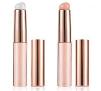 2Pcs Round Head Silicone Lip Brush with Cap Reusable Lip Makeup Applicator Cosmetic Tools Soft Makeup Brush for Lipstick Lip Gloss Lip Balm Concealer (Pink+Transparent)