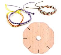 2PCS Round Kumihimo Disk, Bracelet Knitting Disk Wooden 8 Slot Kumihimo Disk for Bracelet Making Rond Kumihimo Set for Braided Weaving Board