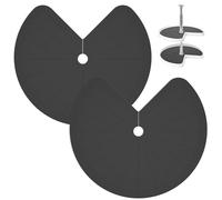 2Pcs Round Lazy Susan Silicone Mat, Cuttable Nonslip Lazy Susan Shelf Liner, Heat Resistant and Waterproof Kitchen Cabinet Liner Mat for Most Rotating Cabinet Racks 67.3x60CM(black,2)