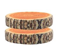 2pcs Round Log Design Decorative Cushion, Stump Pillow for Home, Sofa, Camping, Car