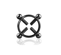 2Pcs Round Non Piercing Nipple Ring Stainless Steel Nipple Clips for Adult Play Nipple Jewelry Summer Beach Body Jewelry for Women 2Pc Black One Size