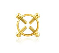 2Pcs Round Non Piercing Nipple Ring Stainless Steel Nipple Clips for Adult Play Nipple Jewelry Summer Beach Body Jewelry for Women 2Pc Gold One Size